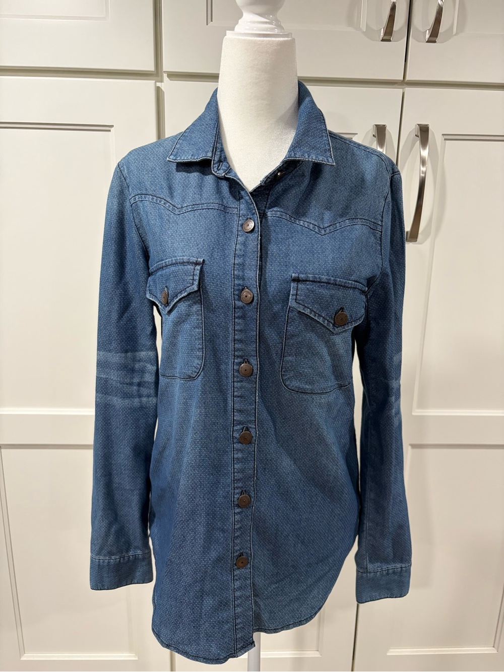 BCBGeneration Blue Denim Button-Down Shirt